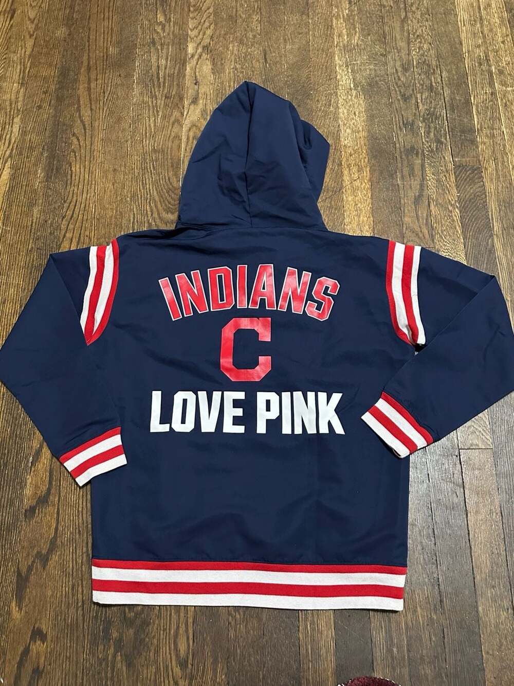 Victoria's Secret PINK Cleveland Indians MLB Anorak Windbreaker Jacket XS Oversi